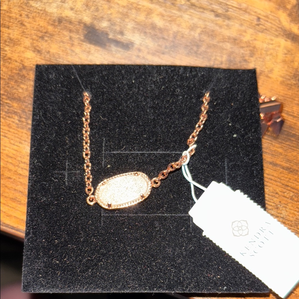 Kendra Scott Nwt Elaina Rose Gold Adjustable Bracelet In Iridescent Drusy 40$